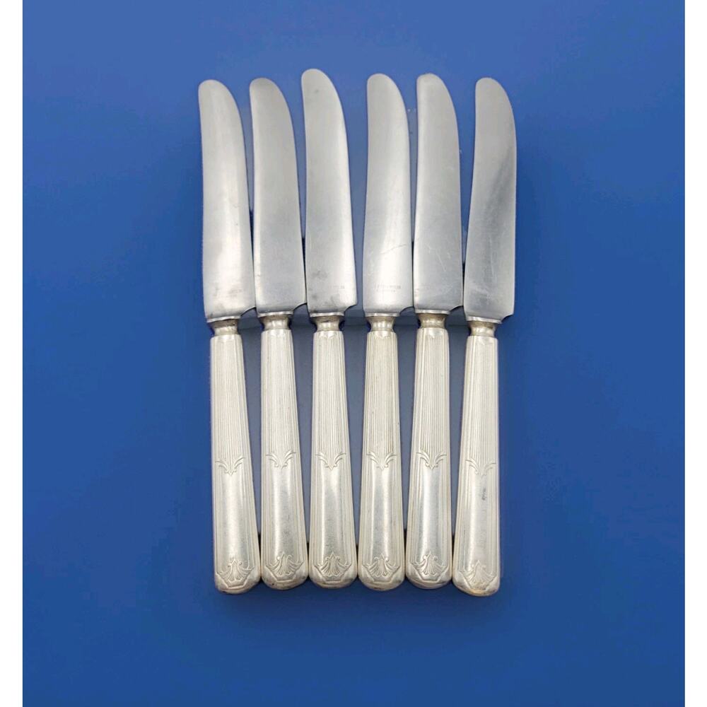 Vtg International FIDELIS Silverplate 1933 Set of 6 Knife Knives 8.3/8"